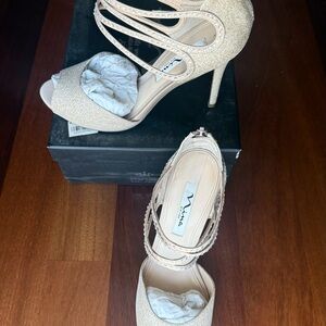Nina Shoes Sparkling Beige Heels